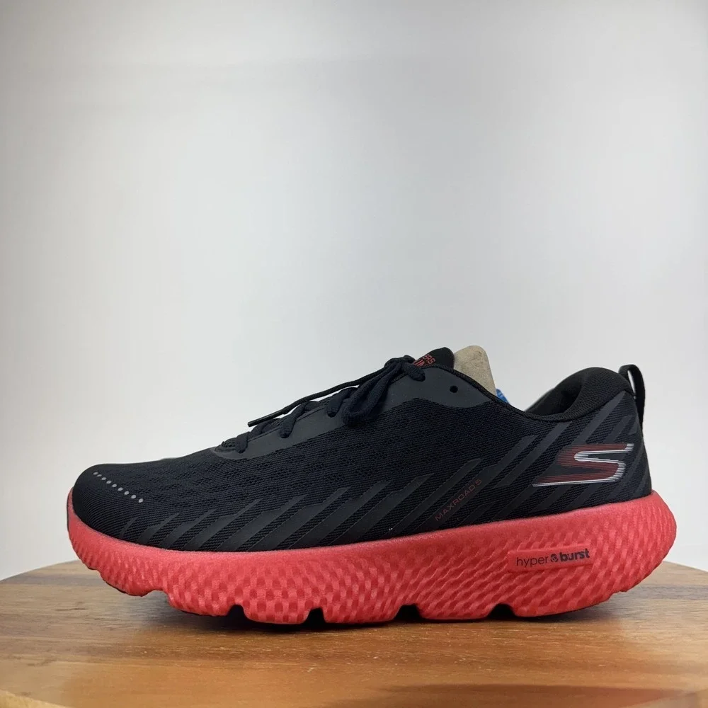 New NIB Mens Skechers Go Run Maxroad 5 Black Athletic Sneakers Shoes Size 11.5 M
